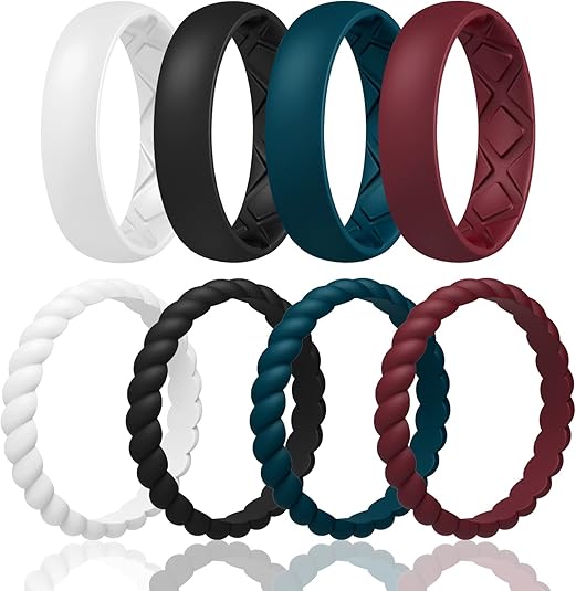 Egnaro Women's Ergonomic Silicone Wedding Bands