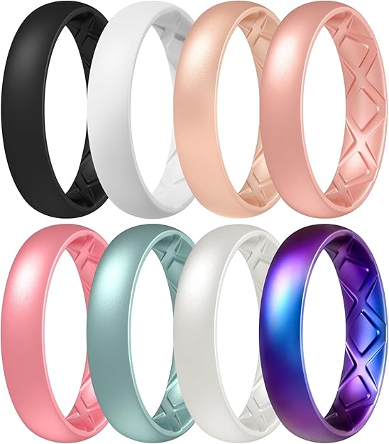 Egnaro Breathable Women's Silicone Wedding Ring - 5.5mm Width